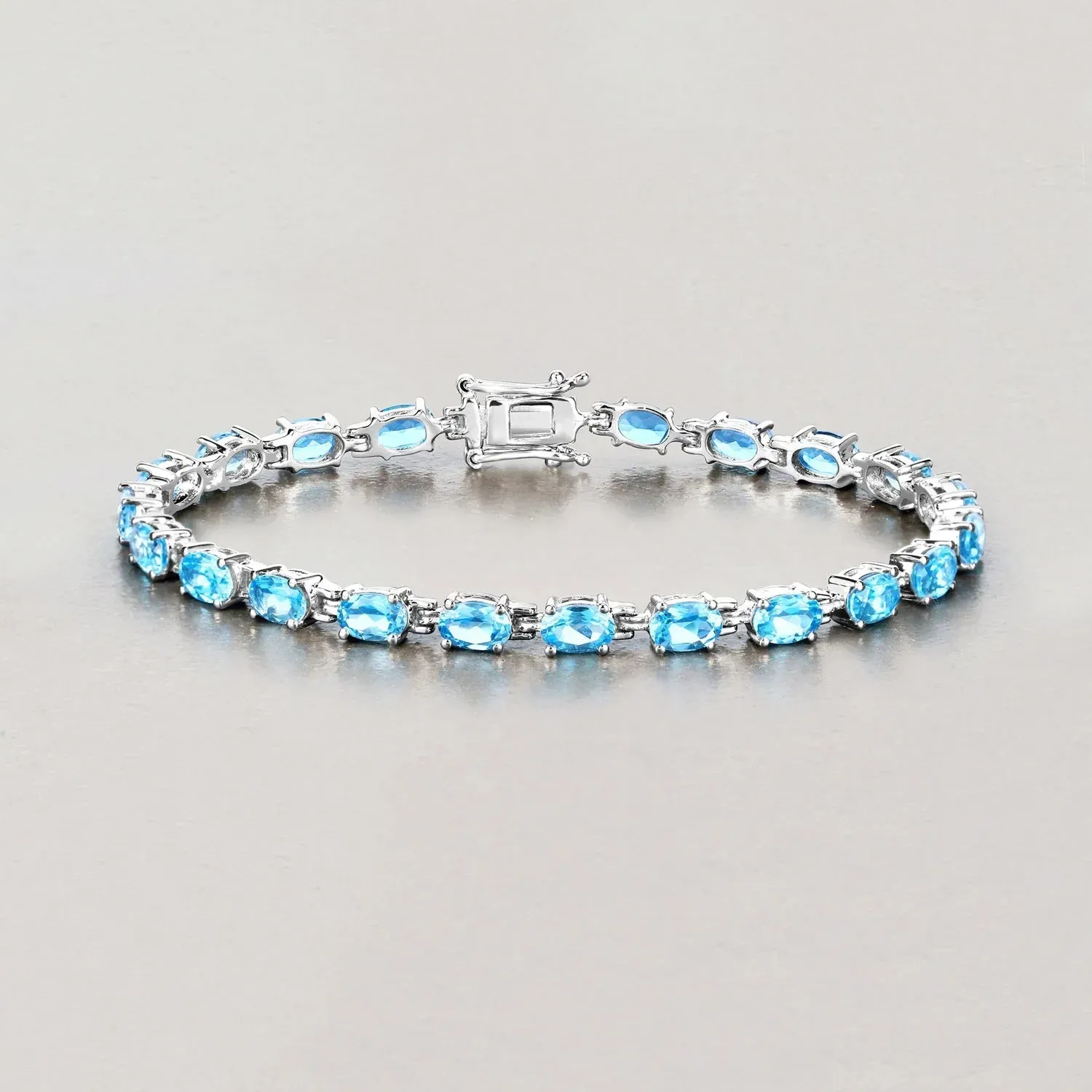 Genuine Swiss Blue Topaz Tennis Bracelet Silver sold by Zulily product image thumbnail 2