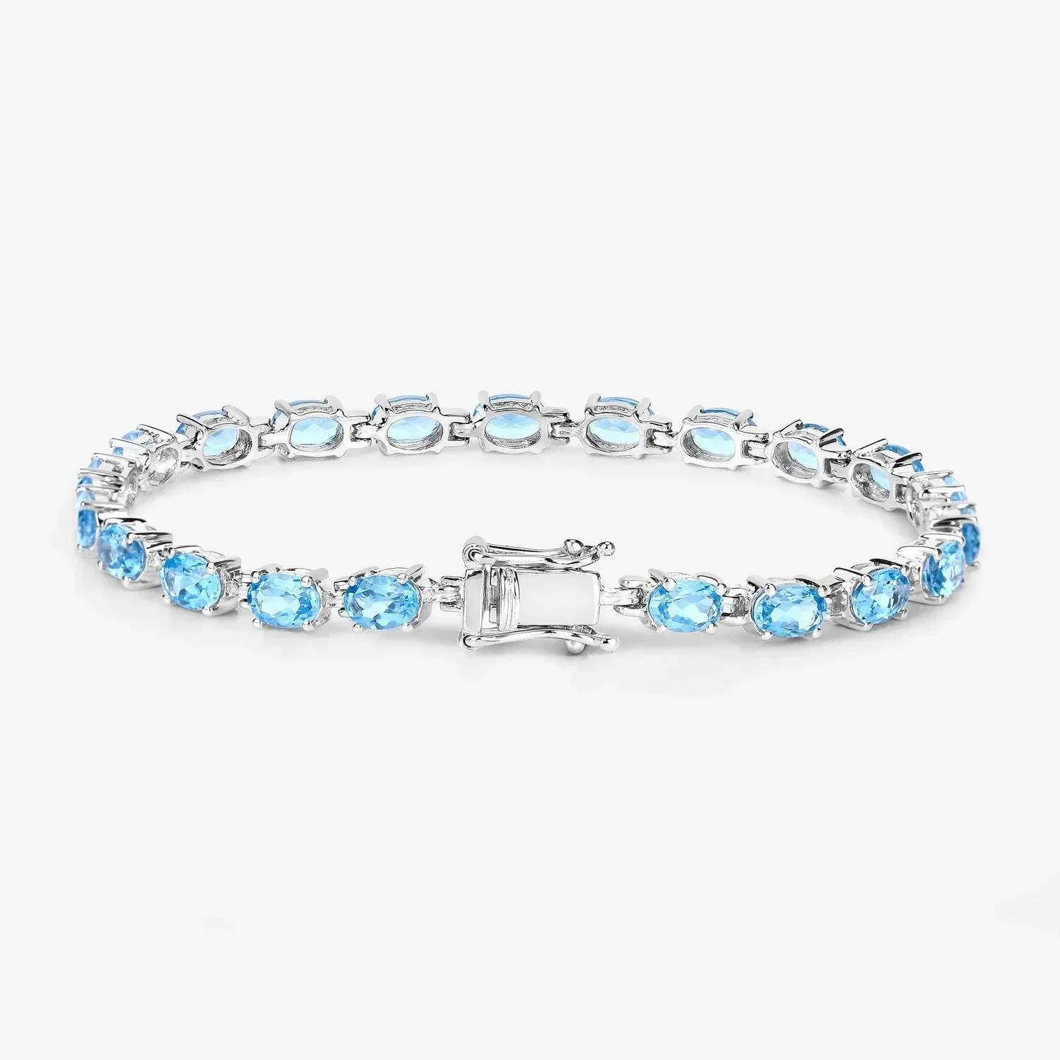 Genuine Swiss Blue Topaz Tennis Bracelet Silver sold by Zulily product image thumbnail 3