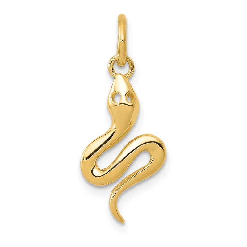 14k Gold Snake Charm Pendant made by Zulily