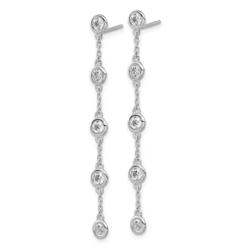 Sterling Silver Cubic Zirconia Dangle Earrings made by Zulily