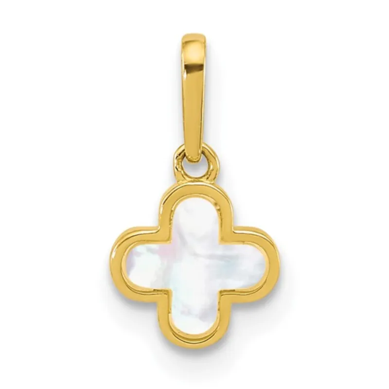10k Gold Mother of Pearl Clover Pendant made by Zulily