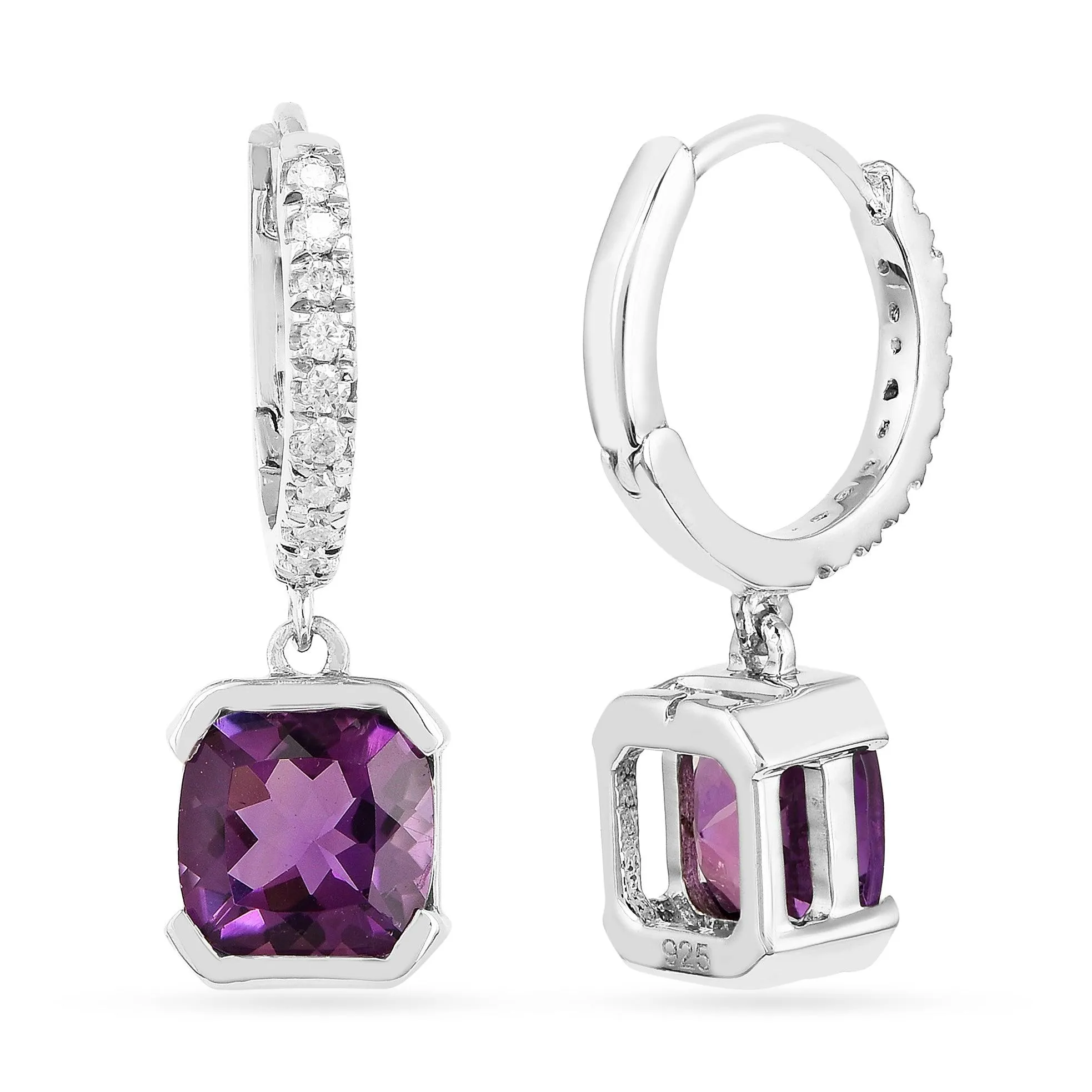 Natural Amethyst Halo Drop Earrings sold by Zulily product image thumbnail 4
