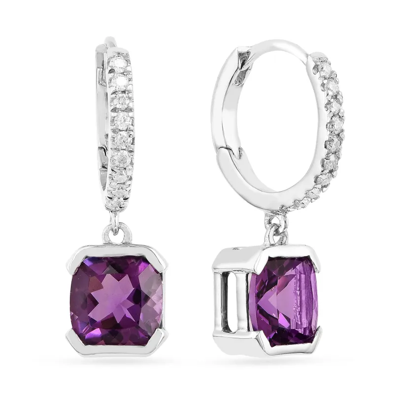 Natural Amethyst Halo Drop Earrings made by Zulily