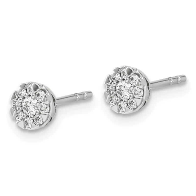 14K White Gold Lab Grown Diamond Cluster Earrings made by Zulily