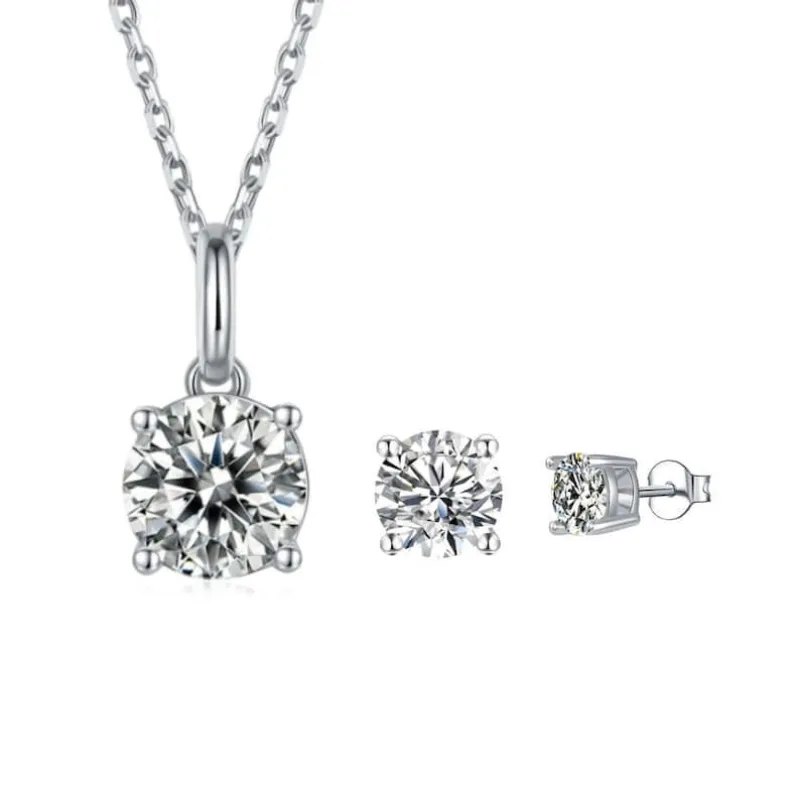 White Moissanite Jewelry Set made by Zulily
