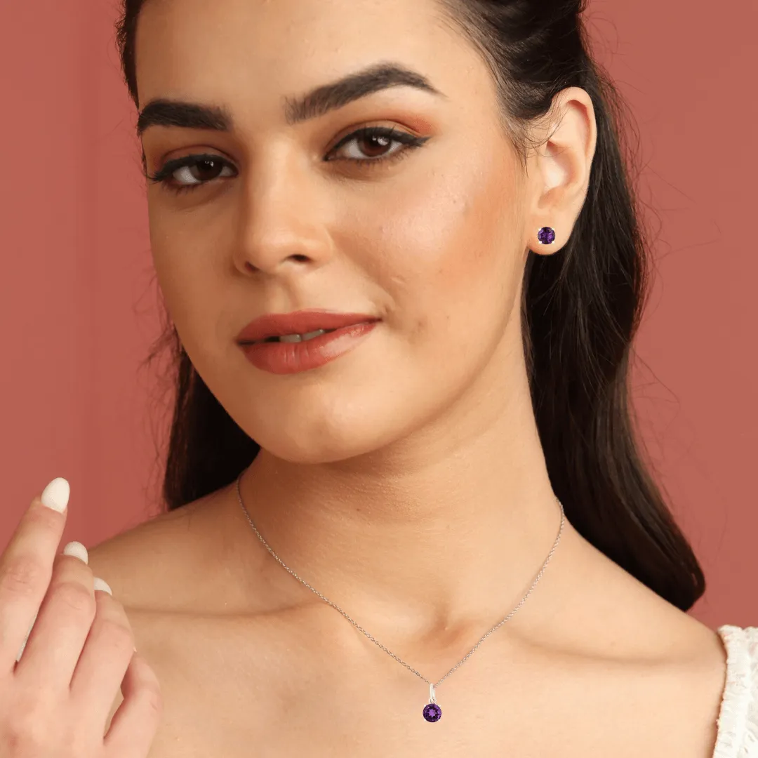 Purple Solitaire Amethyst Jewelry Set sold by Zulily product image thumbnail 2