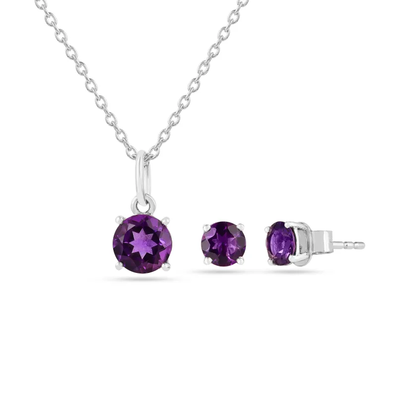 Purple Solitaire Amethyst Jewelry Set made by Zulily