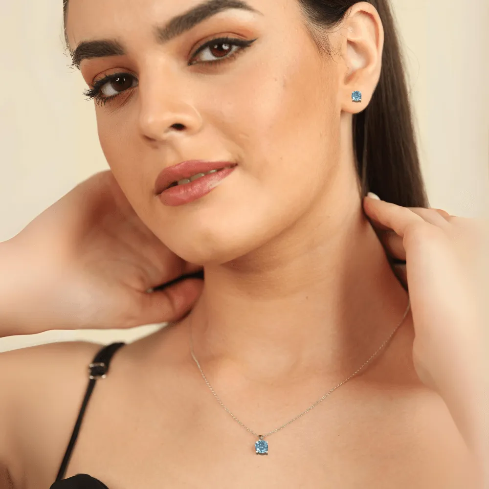 Blue Moissanite Jewelry Set sold by Zulily product image thumbnail 3