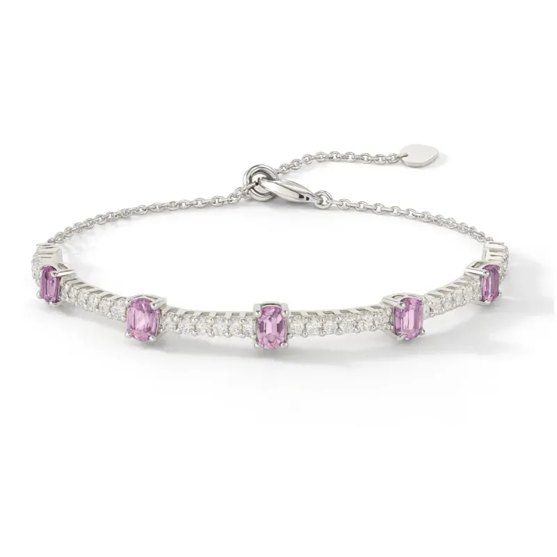 Pink Sapphire Adjustable Bracelet made by Zulily