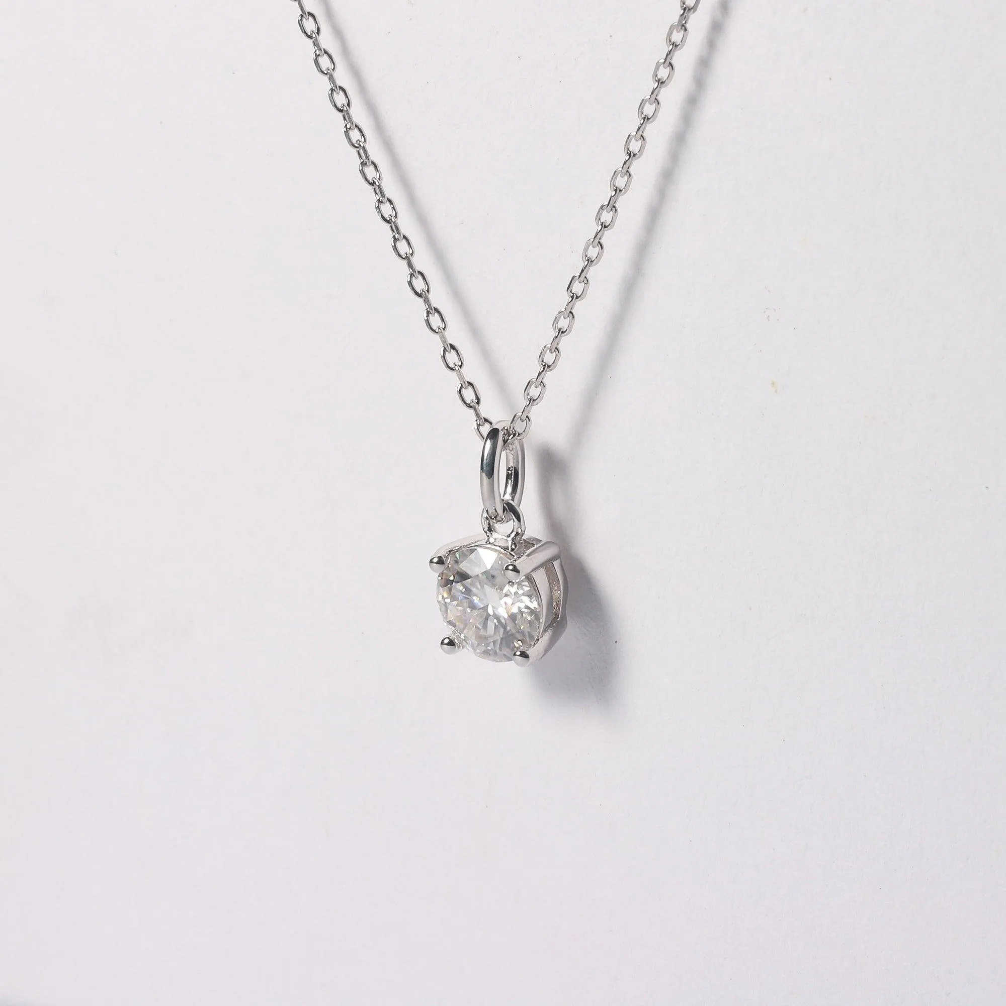 White Moissanite Solitiare Necklace sold by Zulily product image thumbnail 5