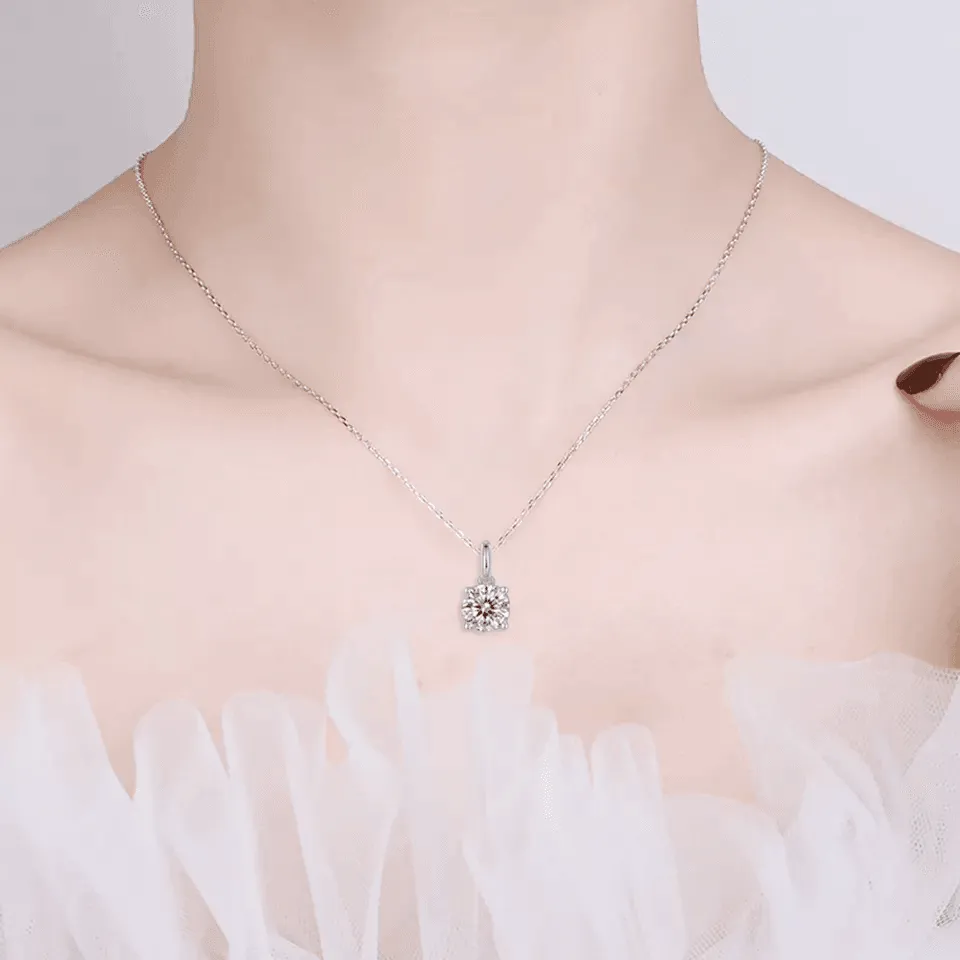 White Moissanite Solitiare Necklace sold by Zulily product image thumbnail 2