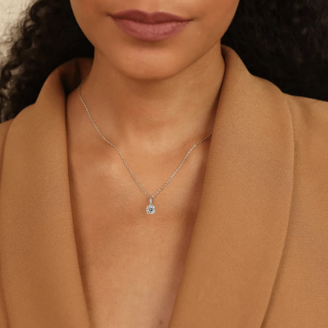 White Moissanite Solitiare Necklace sold by Zulily product image thumbnail 3