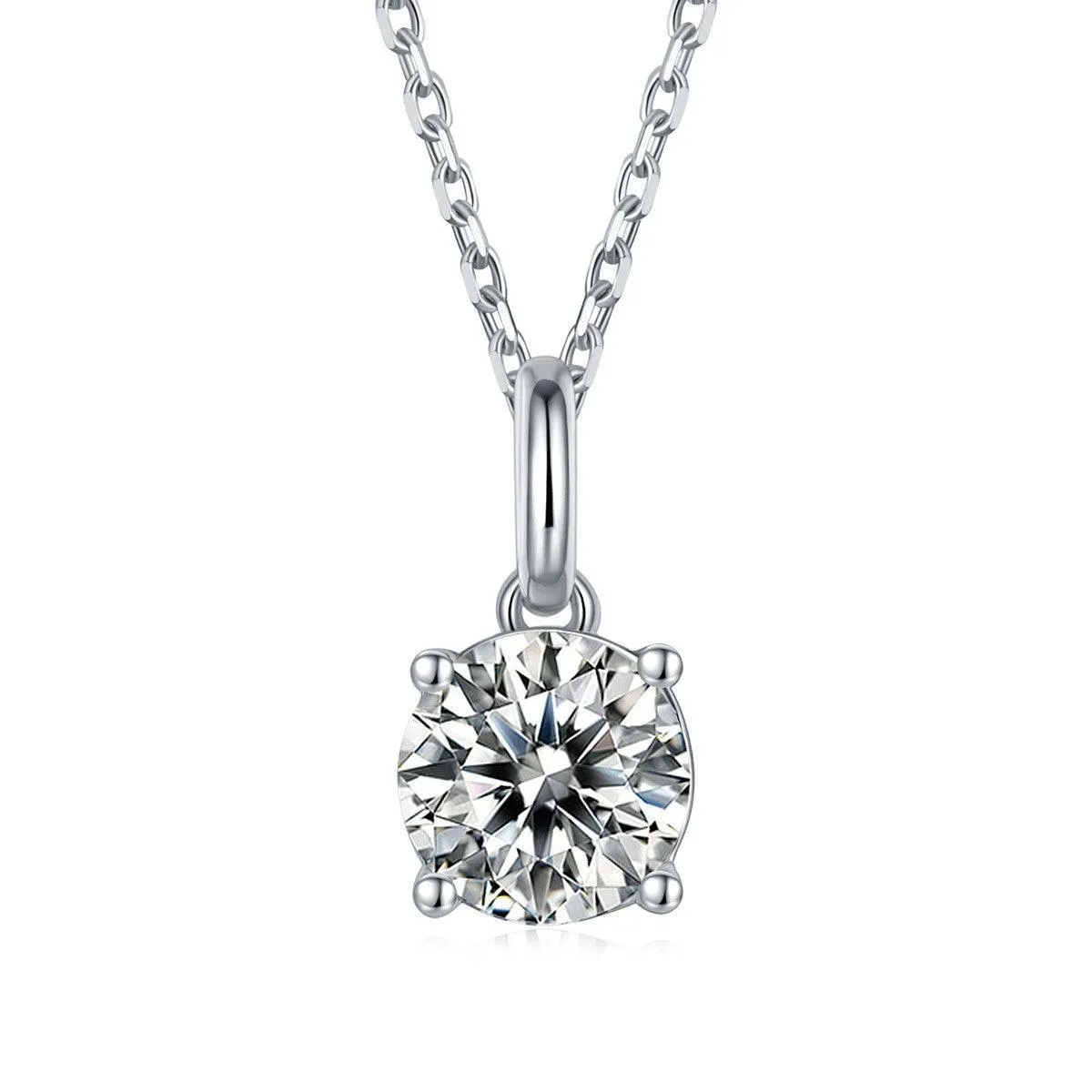 White Moissanite Solitiare Necklace sold by Zulily