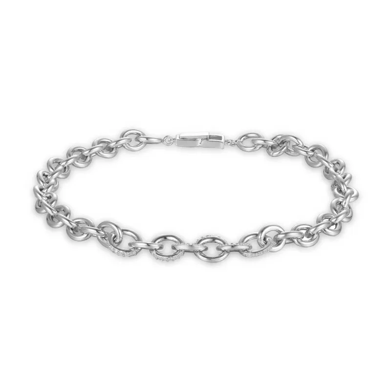 Moissanite Silver Chain Bracelet made by Zulily