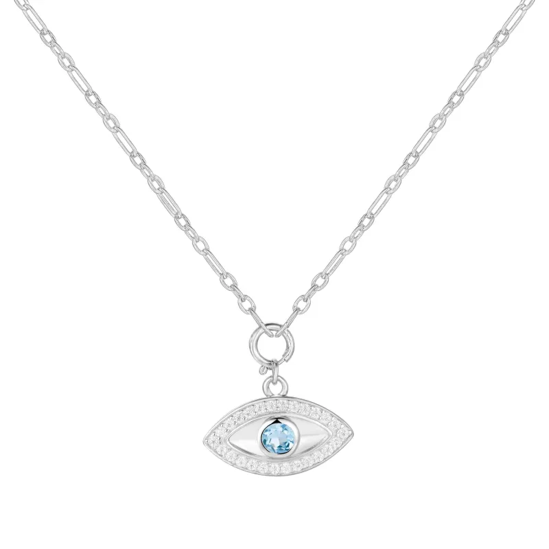 Blue Topaz Evil Eye Necklace made by Zulily
