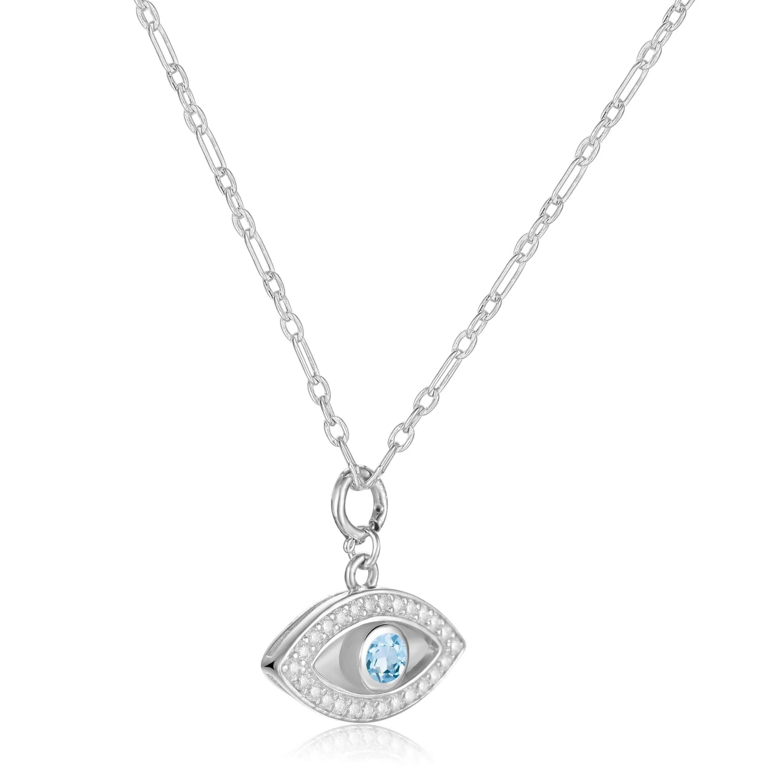Blue Topaz Evil Eye Necklace sold by Zulily product image thumbnail 5