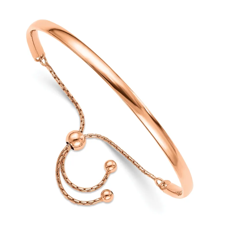 Rose Gold Plated Sterling Silver High Polish Half-Bangle Adjustable Slider Bracelet made by Zulily