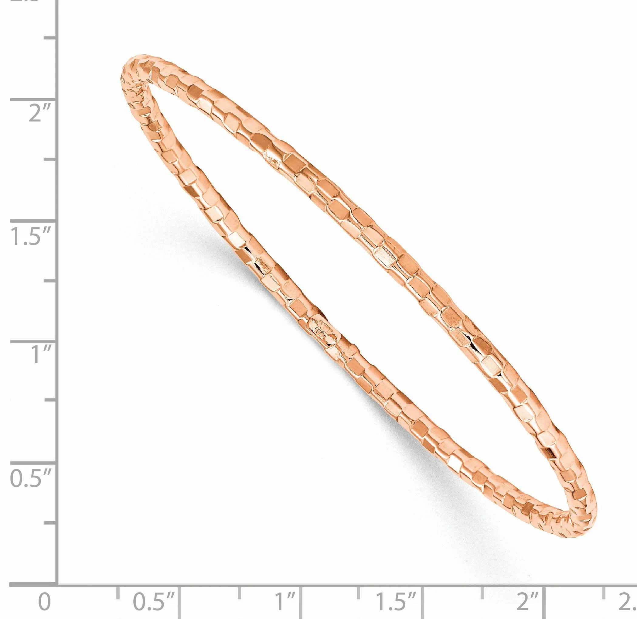 14K Rose Gold Hammered Textured Round Slip-On Bangle Bracelet sold by Zulily product image thumbnail 4