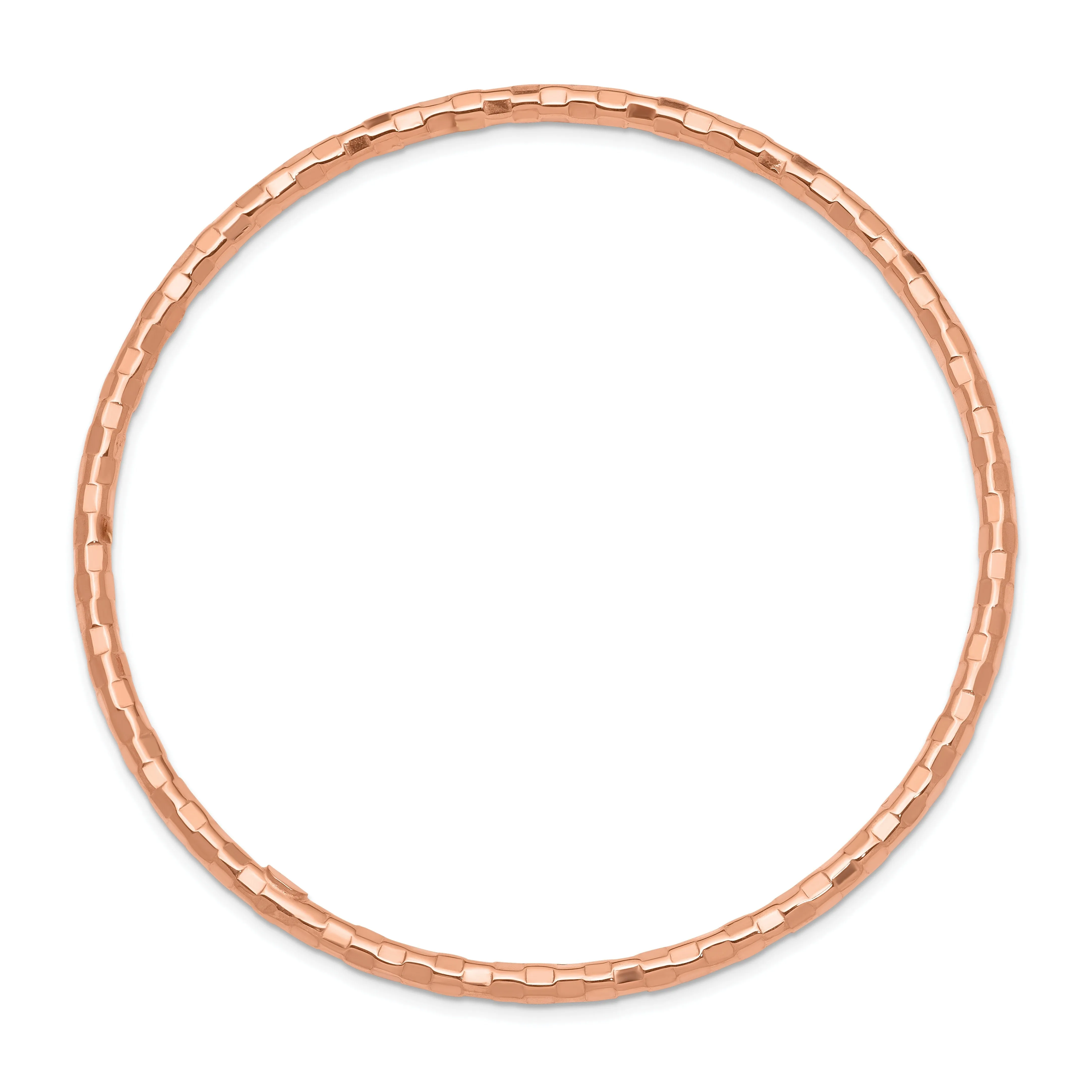 14K Rose Gold Hammered Textured Round Slip-On Bangle Bracelet sold by Zulily product image thumbnail 2