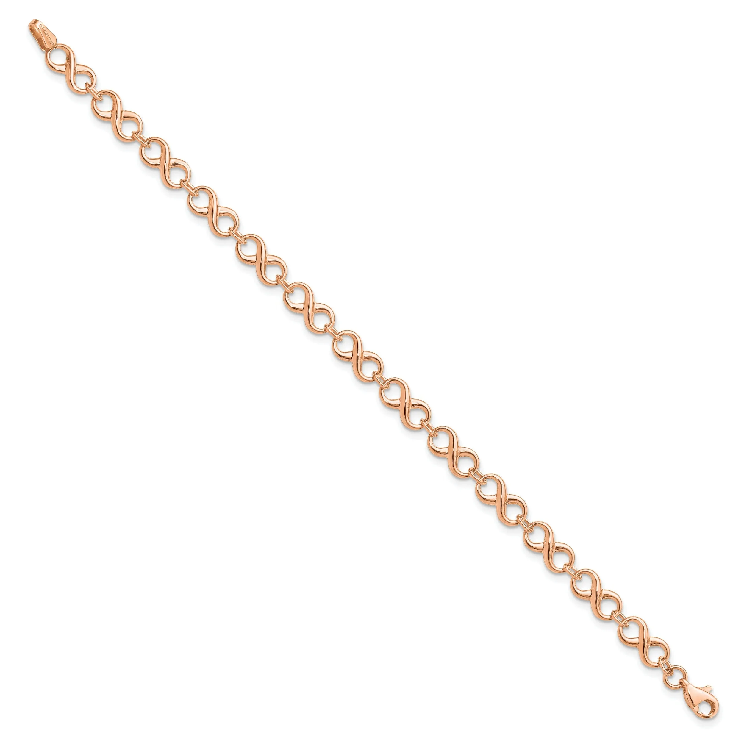 14k Rose Gold Infinity Figure-8 Link Lobster Clasp Chain Bracelet sold by Zulily product image thumbnail 2