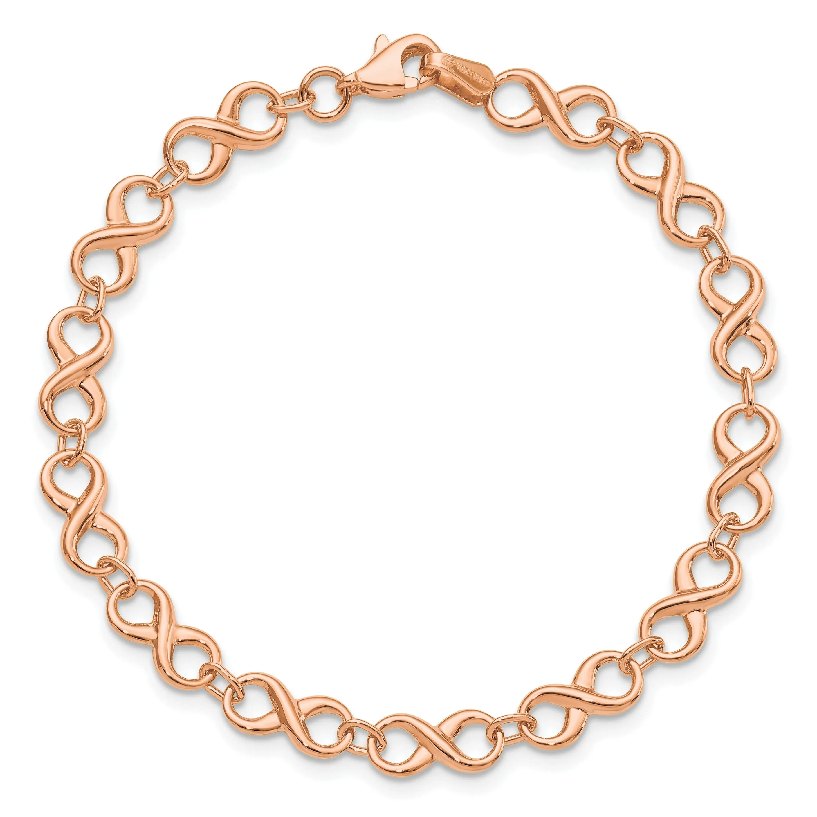 14k Rose Gold Infinity Figure-8 Link Lobster Clasp Chain Bracelet sold by Zulily product image thumbnail 3