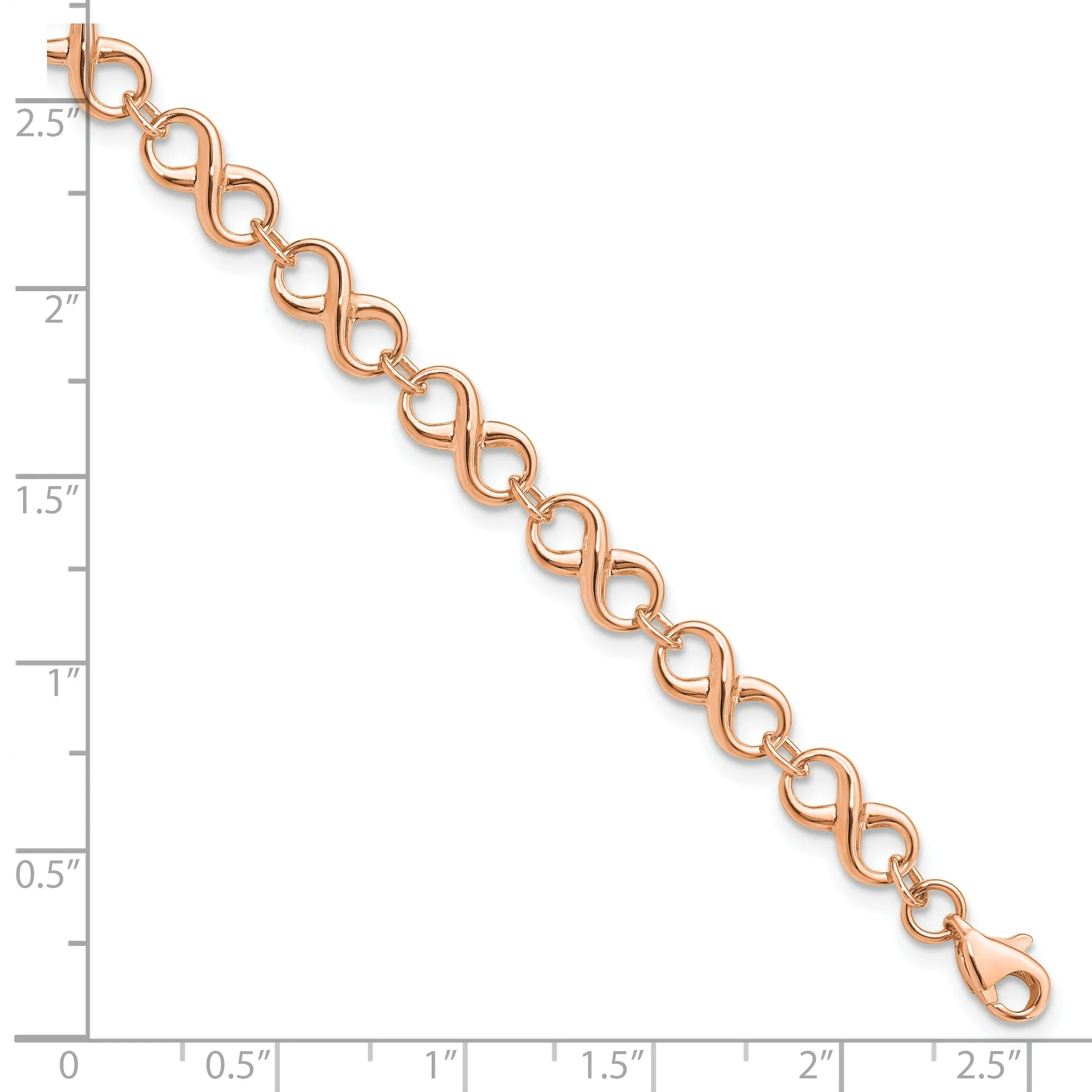 14k Rose Gold Infinity Figure-8 Link Lobster Clasp Chain Bracelet sold by Zulily product image thumbnail 4