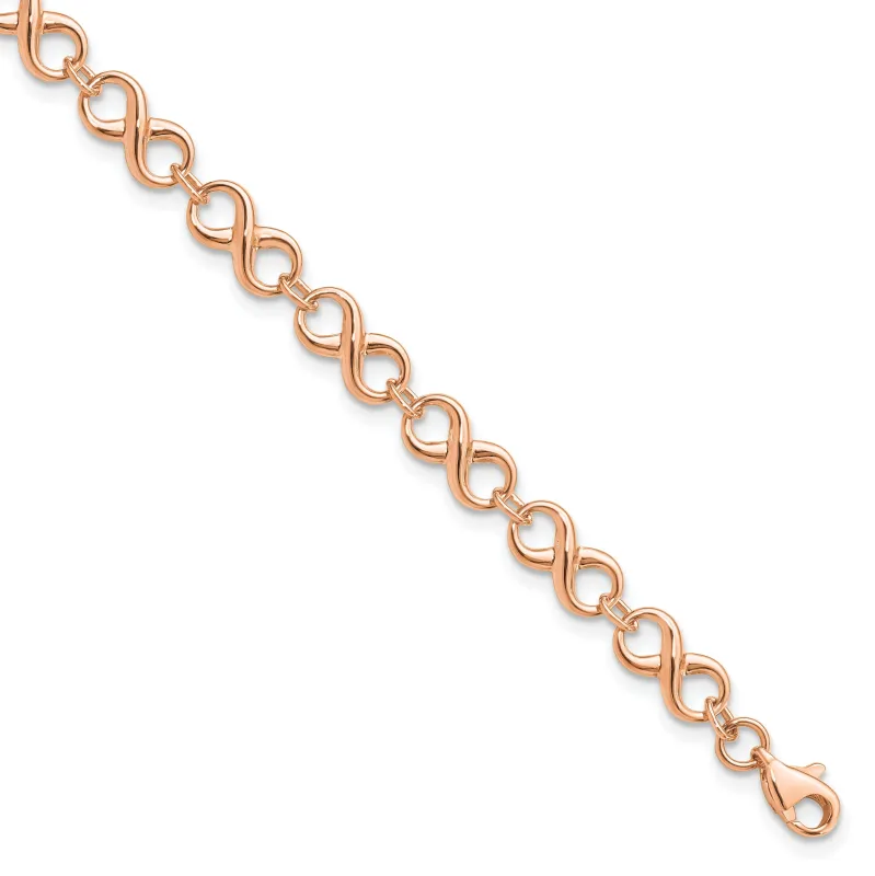 14k Rose Gold Infinity Figure-8 Link Lobster Clasp Chain Bracelet made by Zulily
