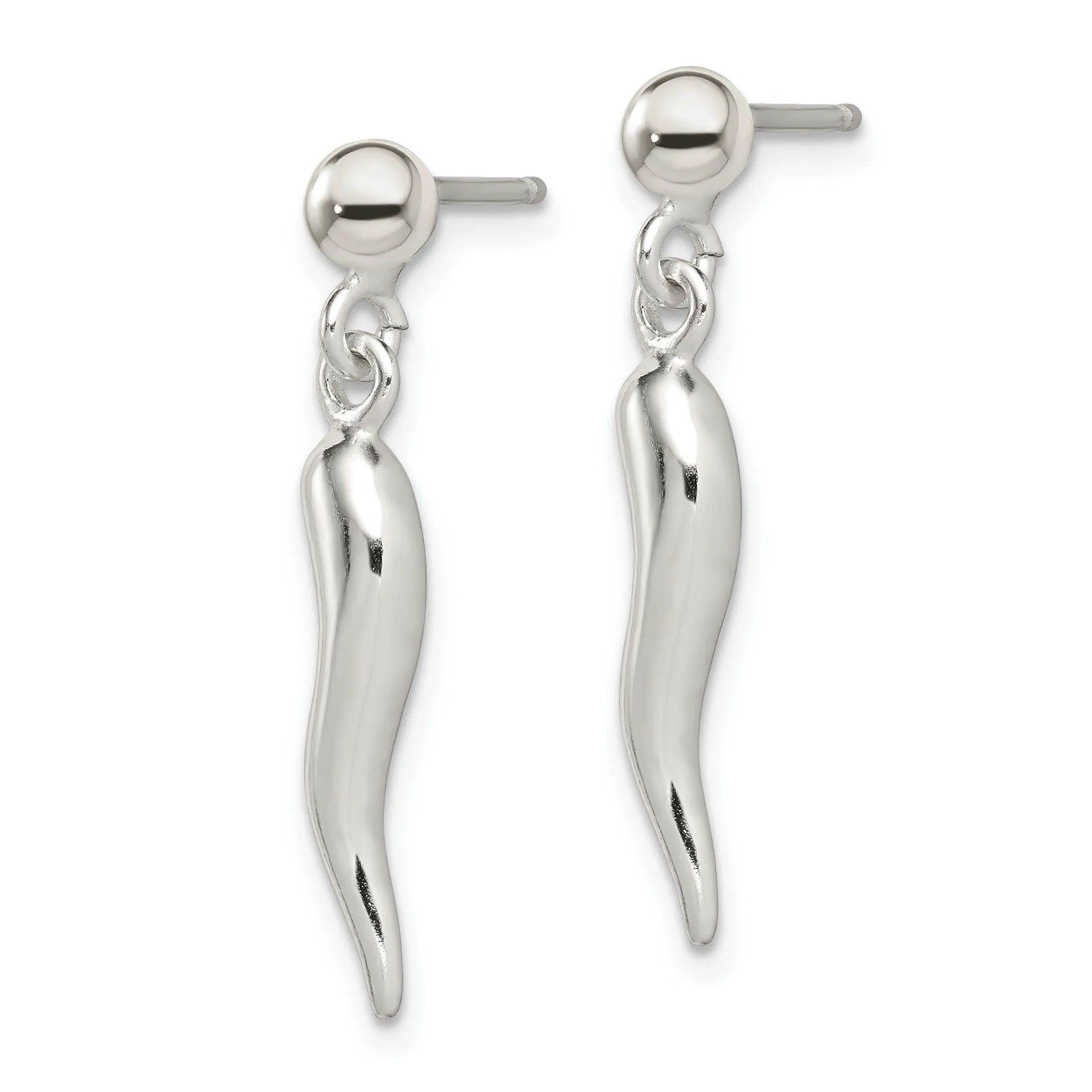 Sterling Silver Italian Horn Post Dangle Earrings sold by Zulily product image thumbnail 2