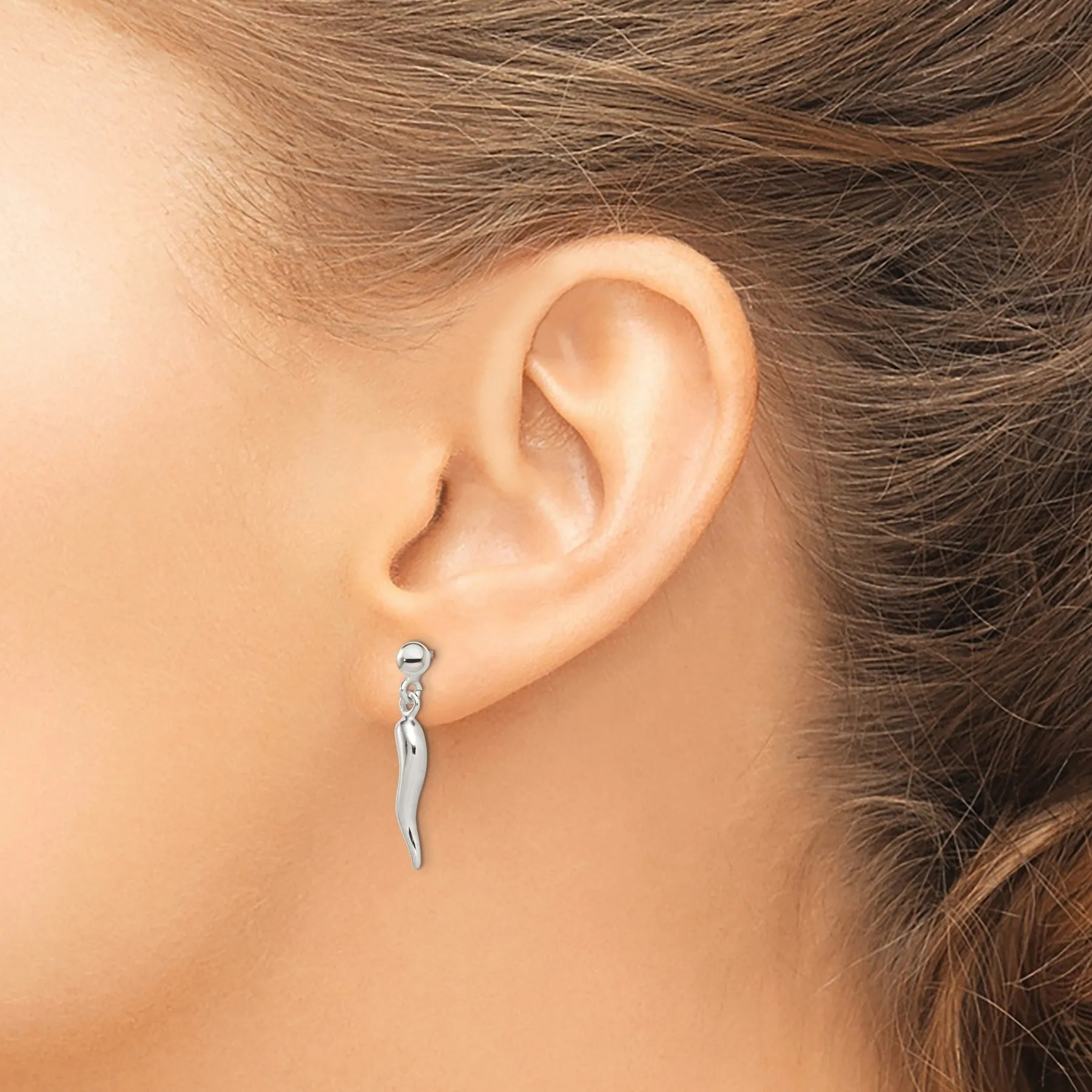 Sterling Silver Italian Horn Post Dangle Earrings sold by Zulily product image thumbnail 3