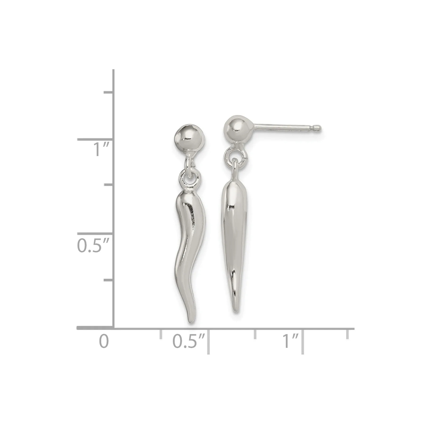 Sterling Silver Italian Horn Post Dangle Earrings sold by Zulily product image thumbnail 4