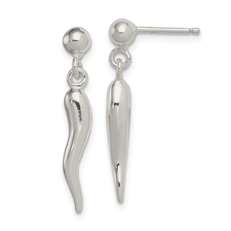 Sterling Silver Italian Horn Post Dangle Earrings made by Zulily