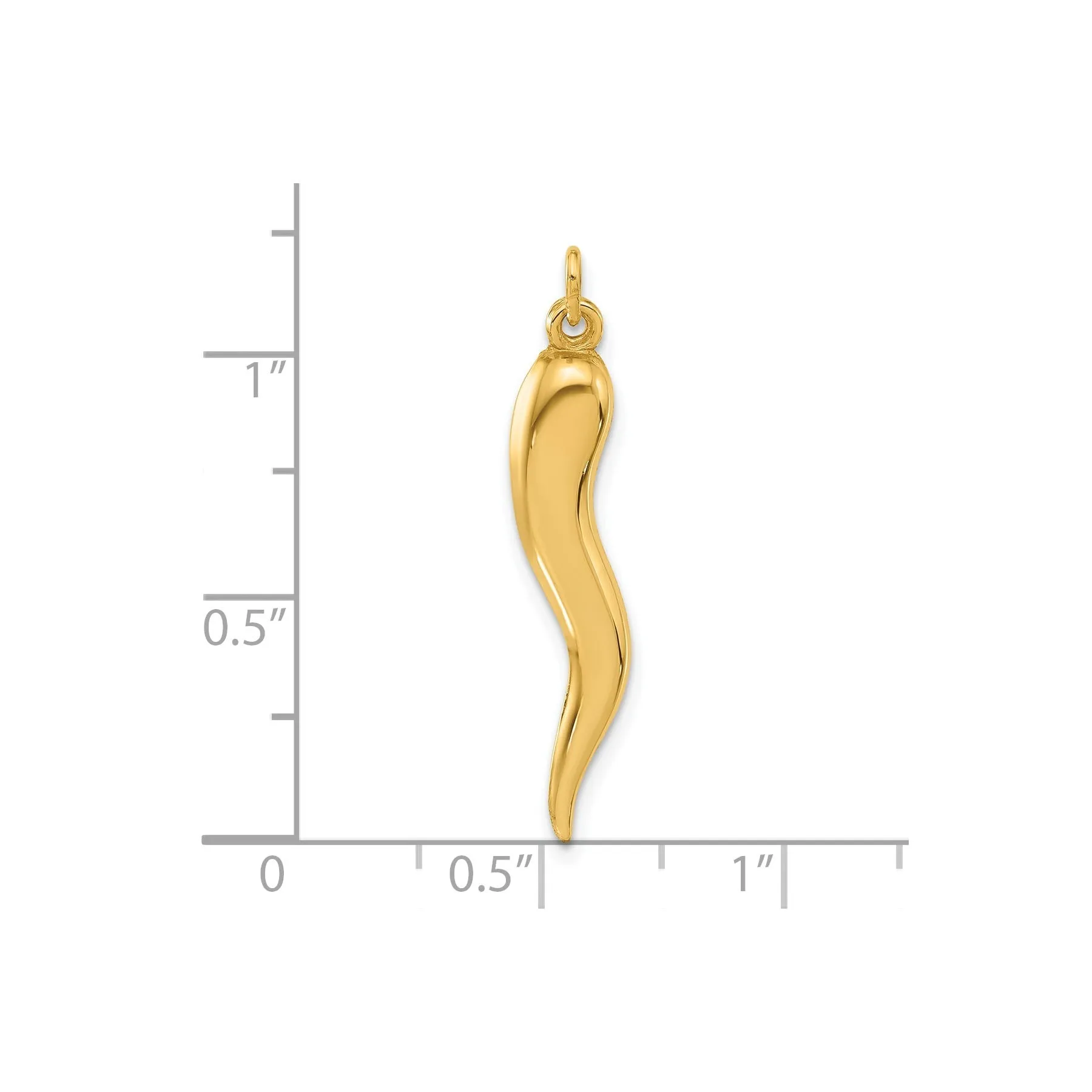 Hollow 3-D Italian Horn Pendant 14k Yellow Gold sold by Zulily product image thumbnail 4