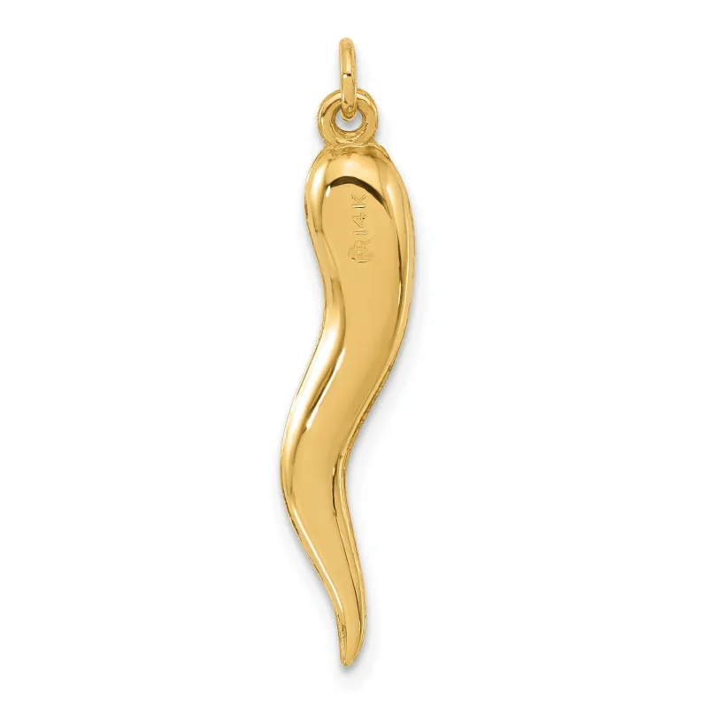 Hollow 3-D Italian Horn Pendant 14k Yellow Gold made by Zulily