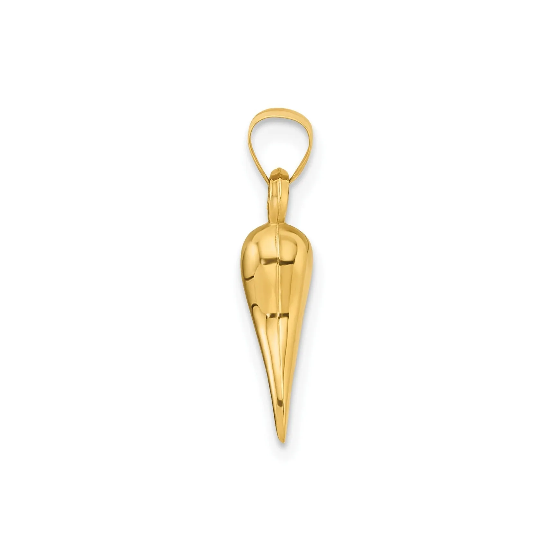 14k Gold Hollow 3-D Italian Horn Pendant sold by Zulily product image thumbnail 2