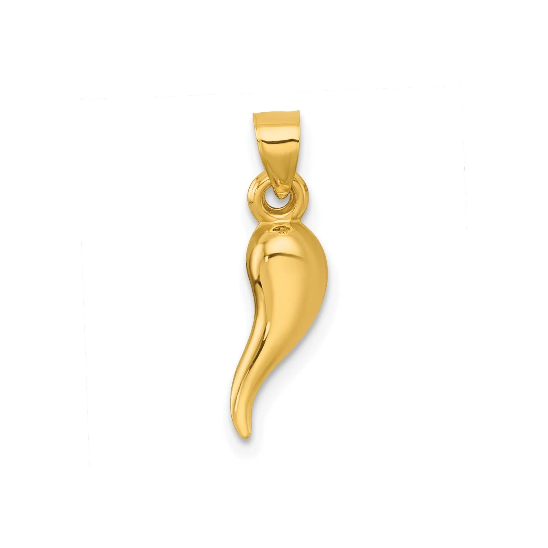 14k Gold Hollow 3-D Italian Horn Pendant sold by Zulily product image thumbnail 3