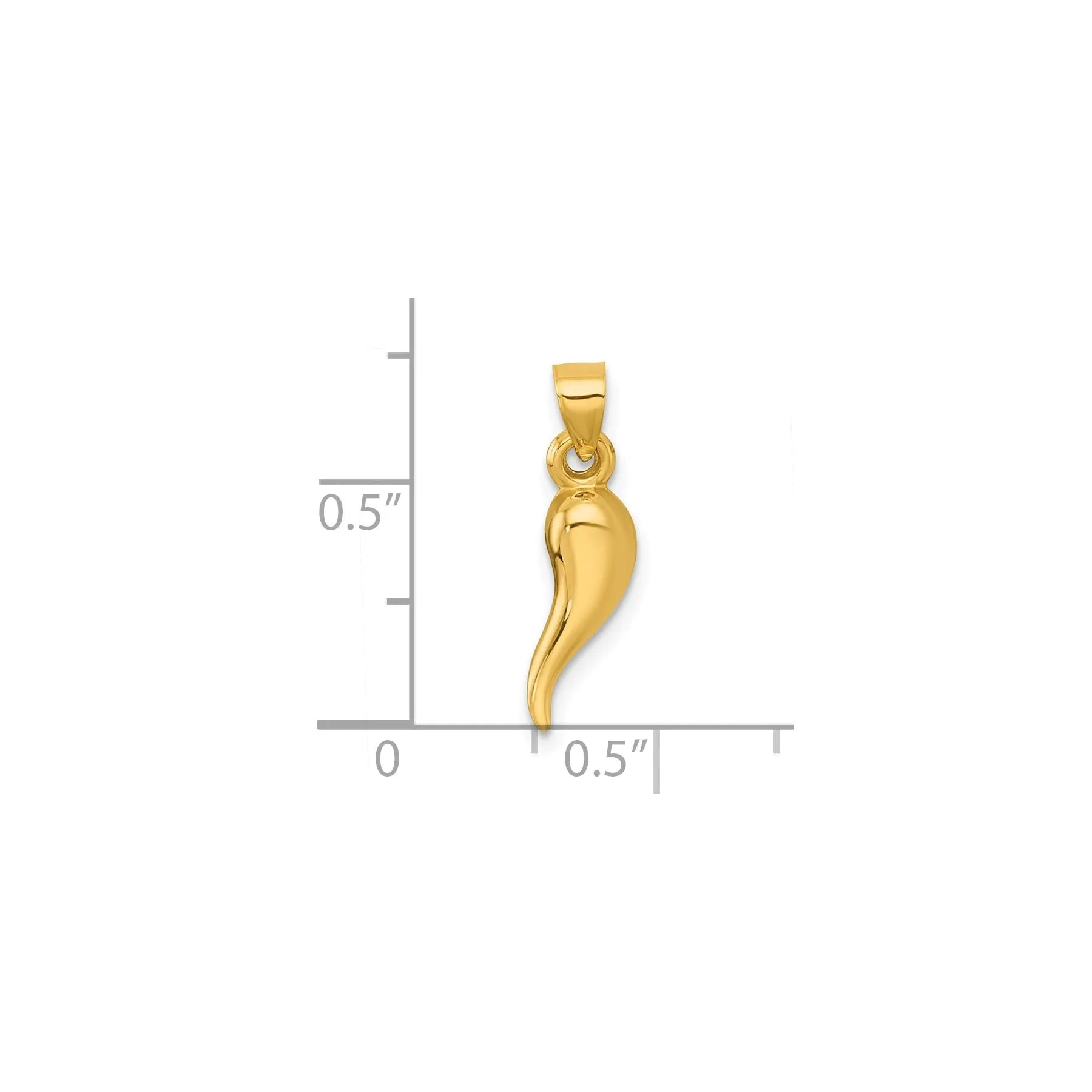 14k Gold Hollow 3-D Italian Horn Pendant sold by Zulily product image thumbnail 4