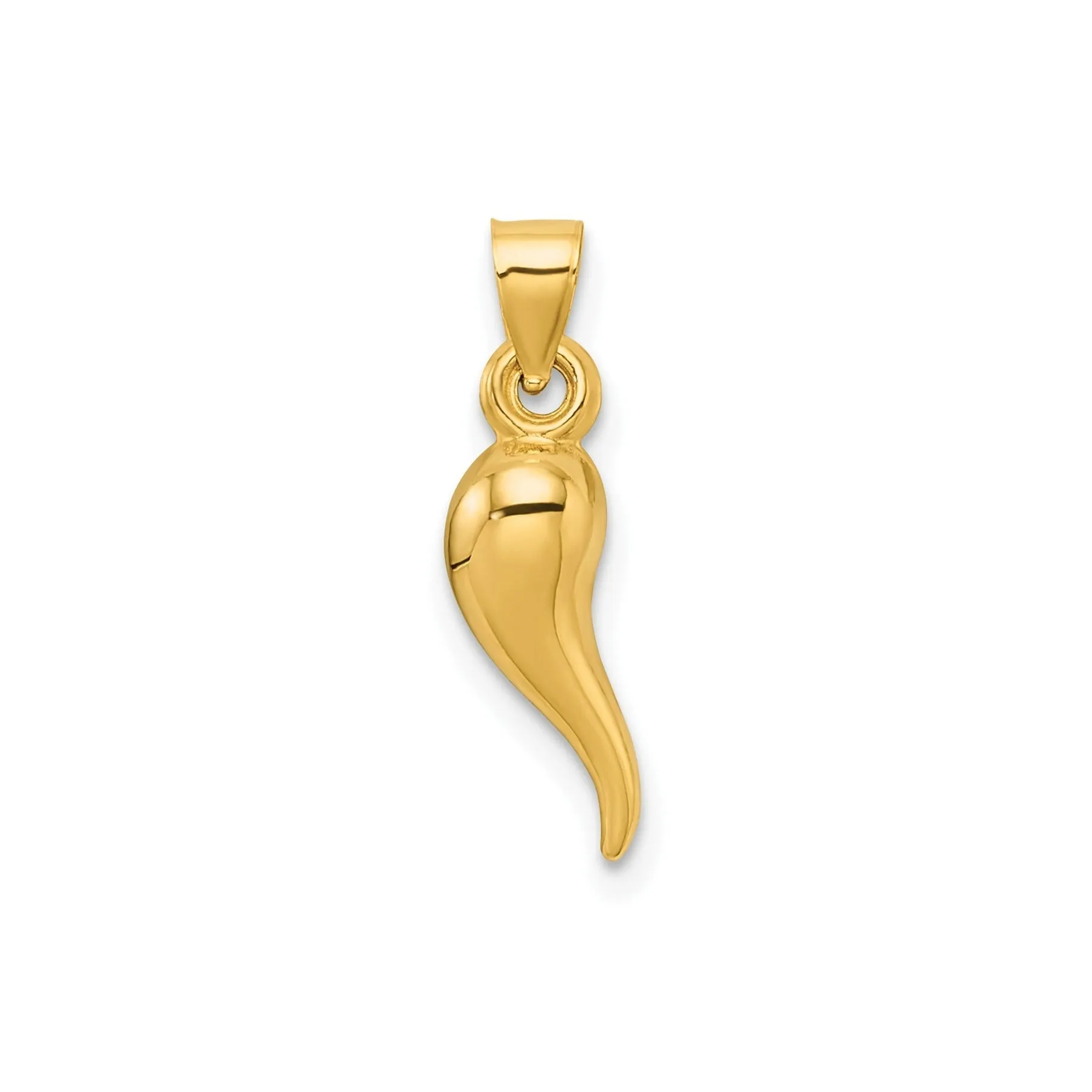 14k Gold Hollow 3-D Italian Horn Pendant sold by Zulily