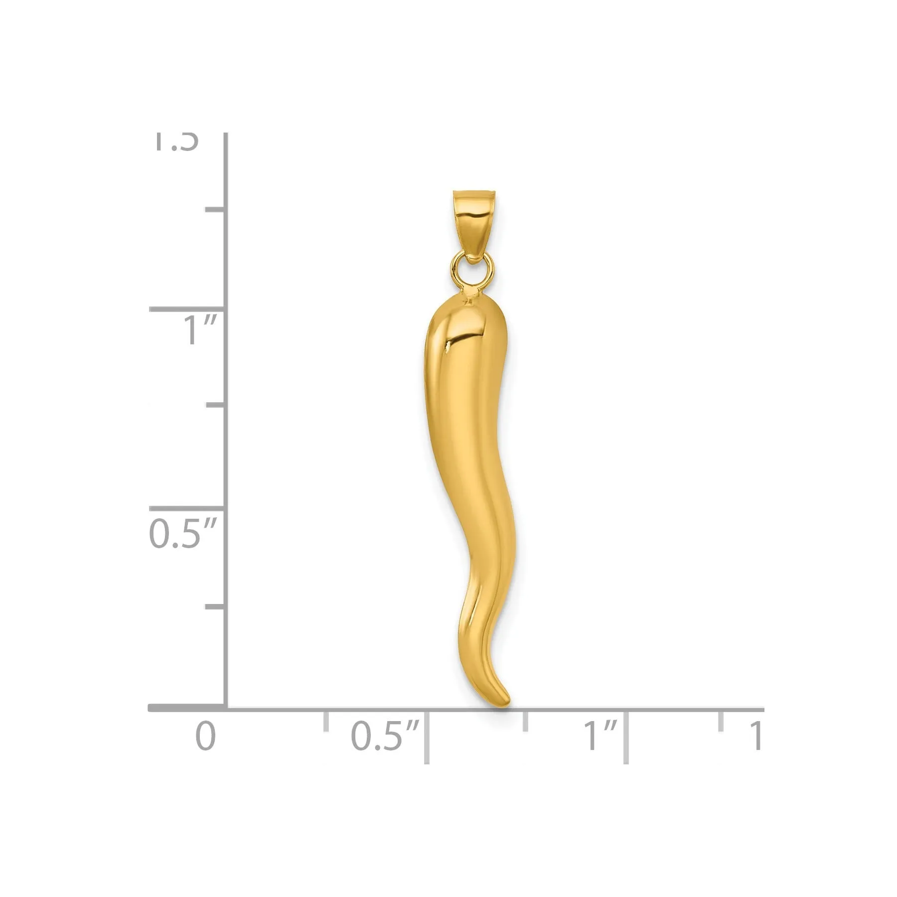 14k Yellow Gold Hollow 3-D Italian Horn Pendant sold by Zulily product image thumbnail 4