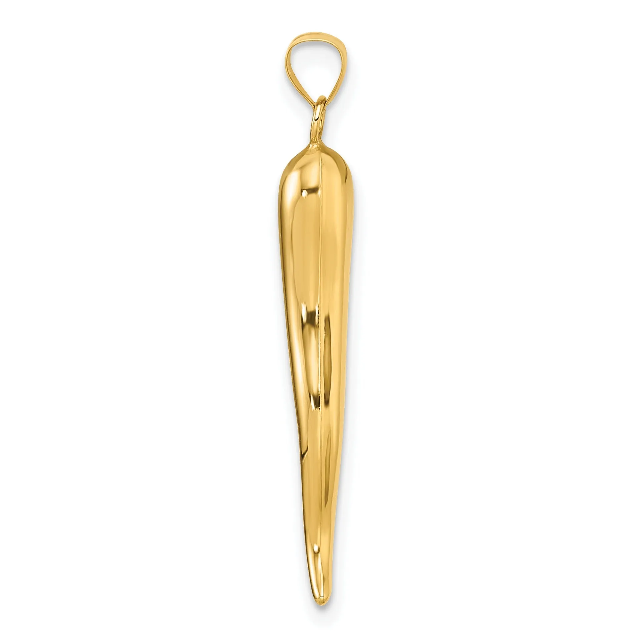 14k Yellow Gold Hollow 3-D Italian Horn Pendant sold by Zulily product image thumbnail 2