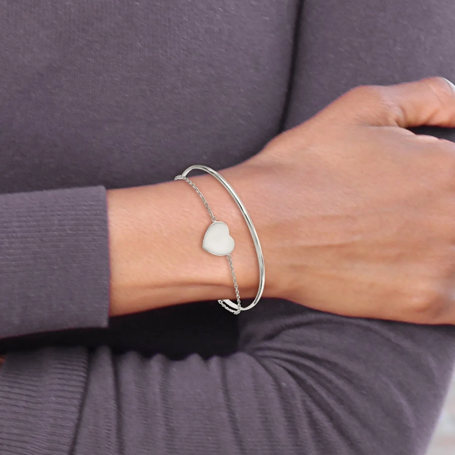 Sterling Silver Heart Bracelet sold by Zulily product image thumbnail 4