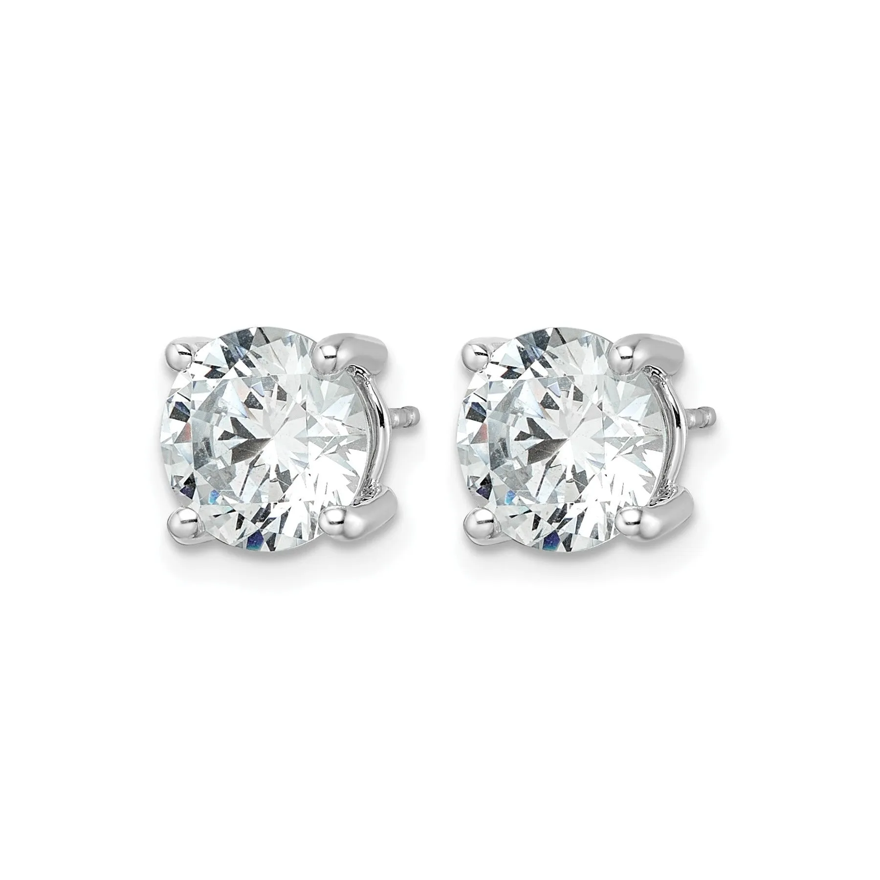 14K White Gold Round Shaped Lab Grown Diamond Stud Earrings sold by Zulily product image thumbnail 3