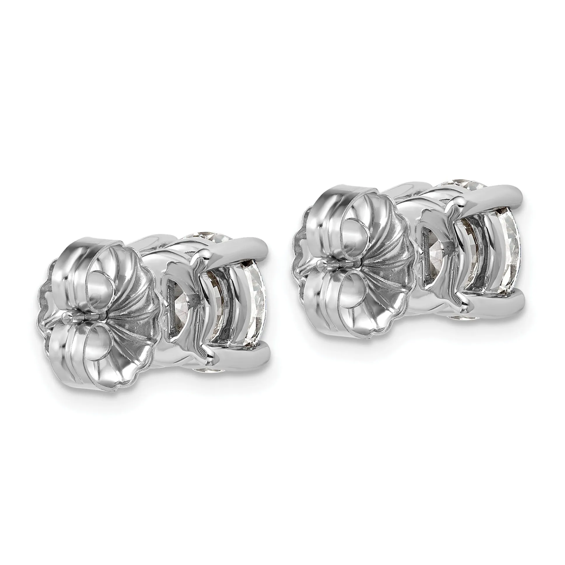 14K White Gold Round Shaped Lab Grown Diamond Stud Earrings sold by Zulily product image thumbnail 4
