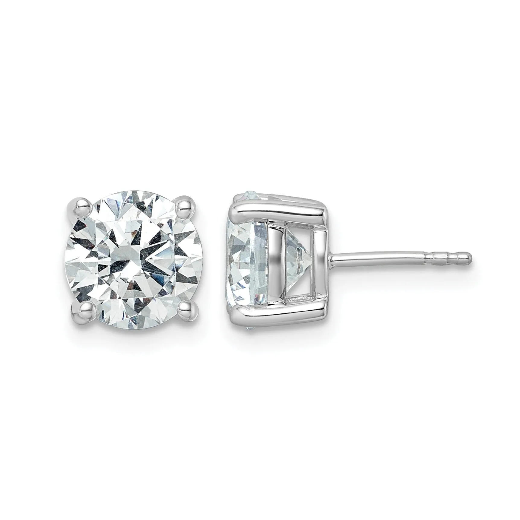 14K White Gold Round Shaped Lab Grown Diamond Stud Earrings sold by Zulily