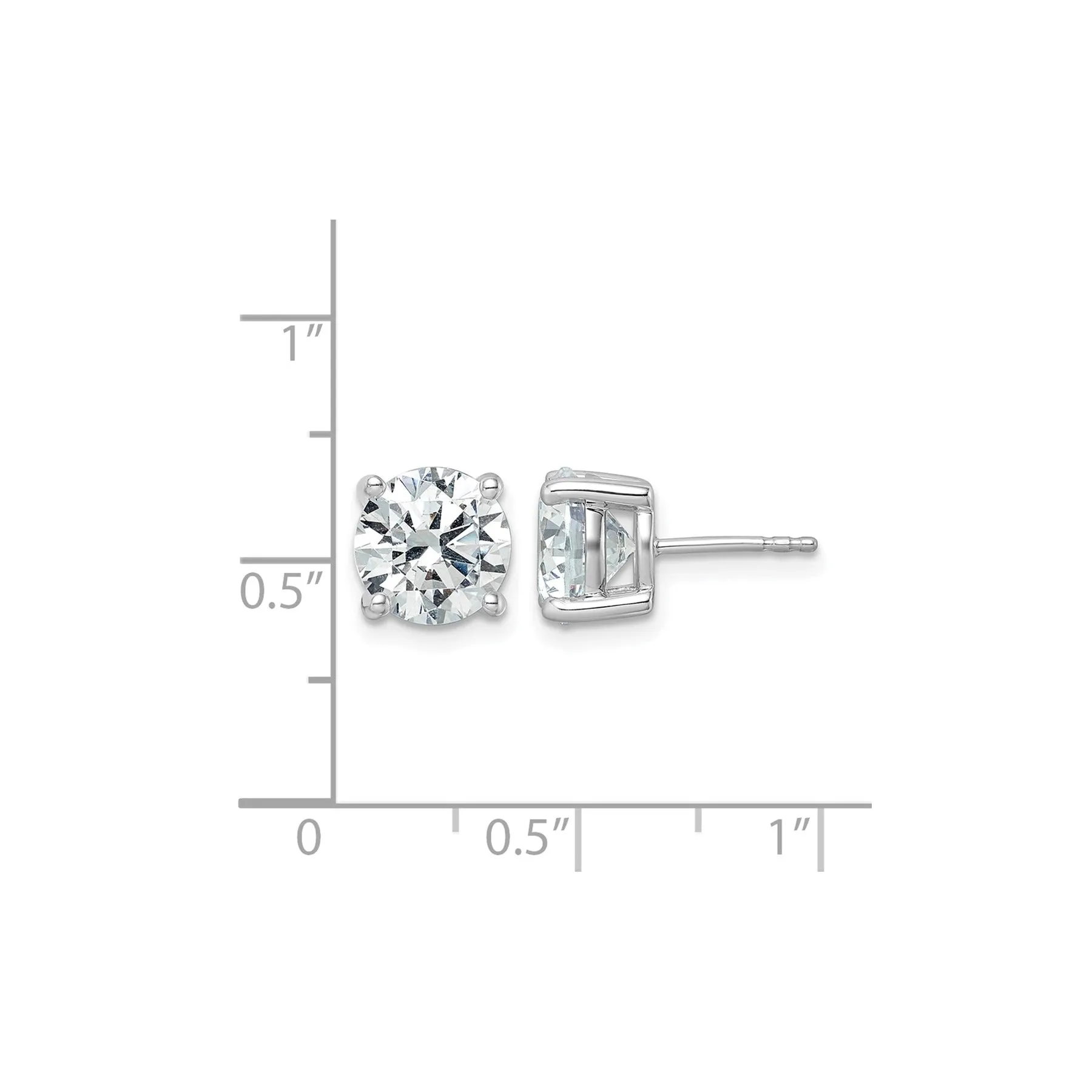 14K White Gold Round Shaped Lab Grown Diamond Stud Earrings sold by Zulily product image thumbnail 5