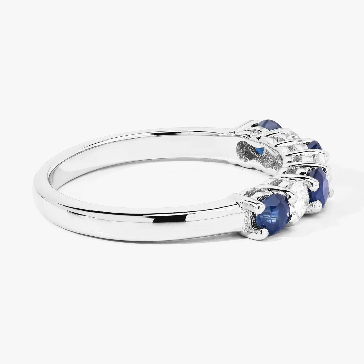 0.52 Ct Round Blue Sapphire Lab Diamond Prong Silver 7 Stone Half Eternity Ring sold by Zulily product image thumbnail 4