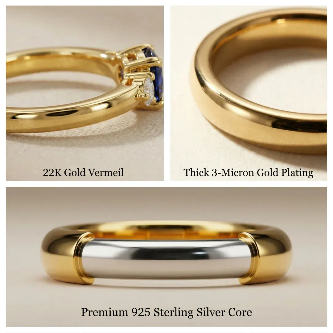 22k Gold Vermeil Alexandrite Round Solitaire Ring sold by Zulily product image thumbnail 5
