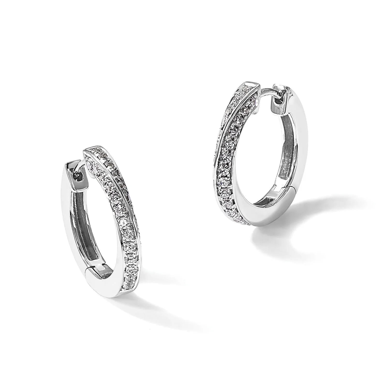 14k Gold Lab Diamond Twisted Hinged Hoop Earrings sold by Zulily product image thumbnail 3