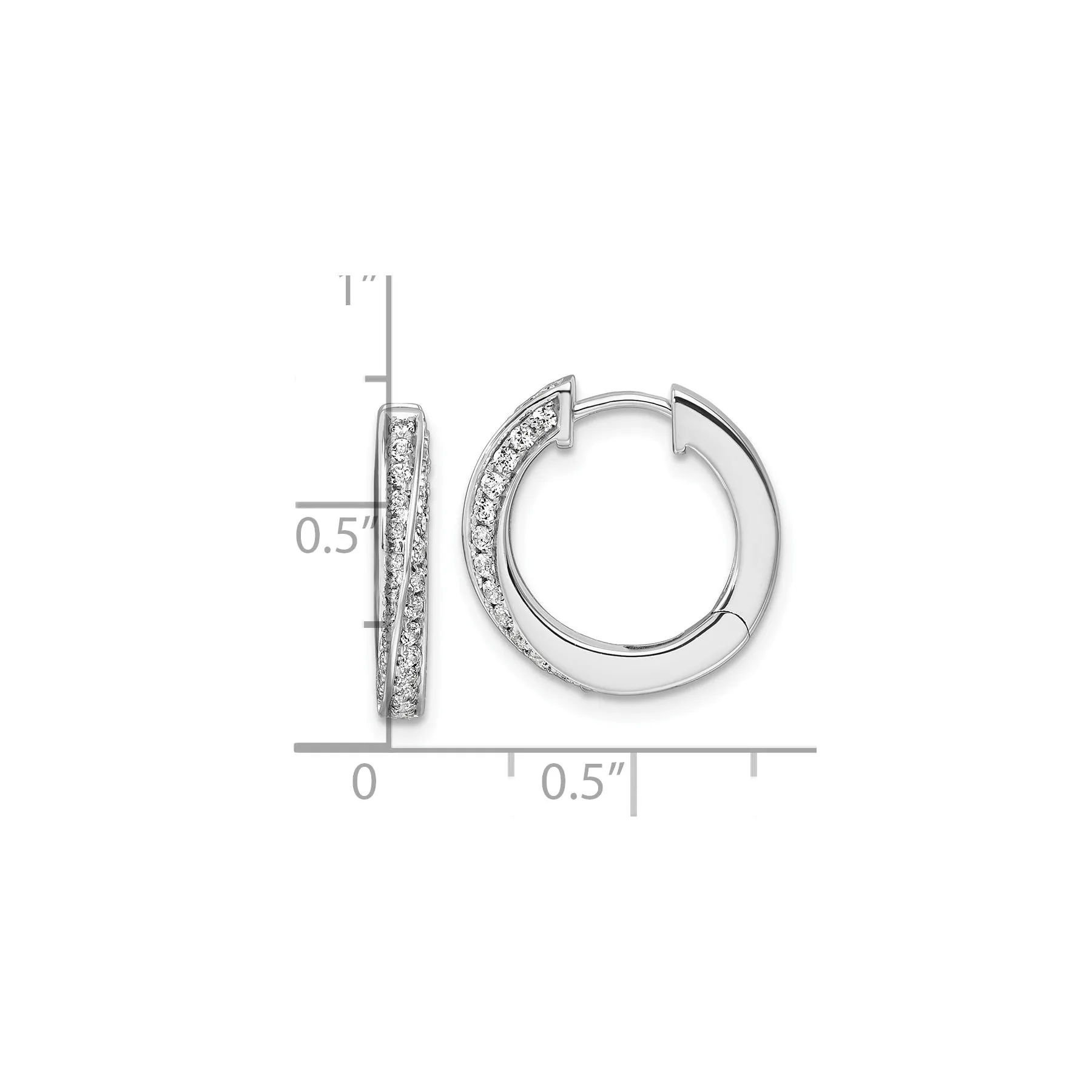 14k Gold Lab Diamond Twisted Hinged Hoop Earrings sold by Zulily product image thumbnail 4