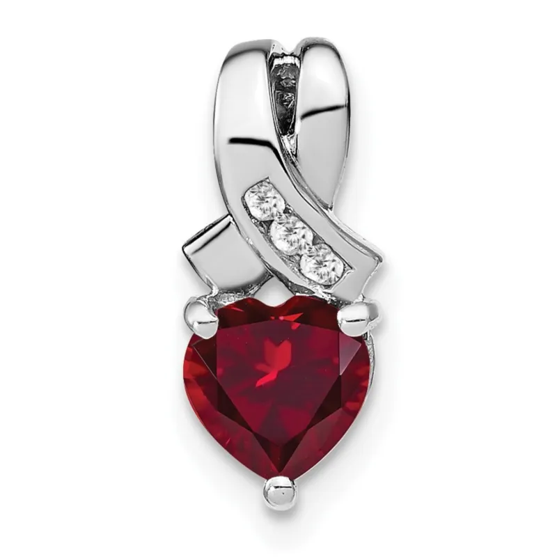 Sterling Silver Gemstones and Diamond Heart Pendant made by Zulily