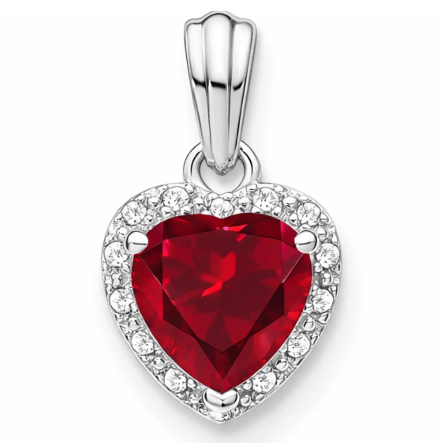 Heart Gemstone and Diamond Halo Pendant sold by Zulily